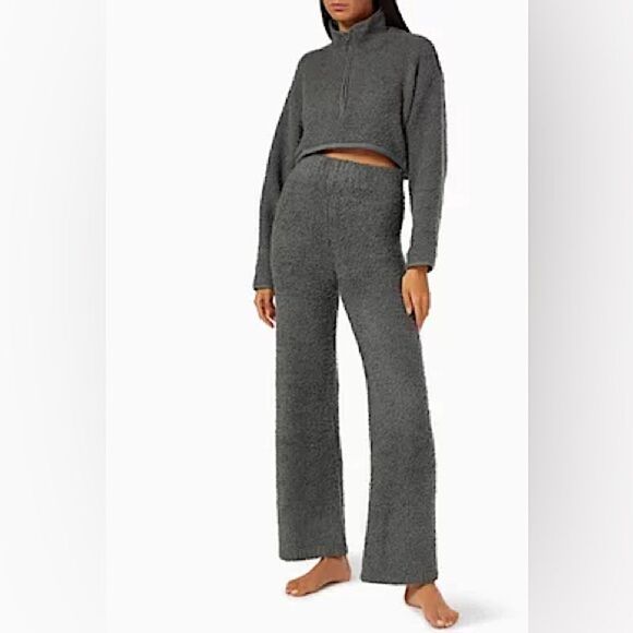 Skims Women’s Green/Gray Cozy Lounge Teddy Wide Leg Pants Size Large/Extra Large - Picture 1 of 11